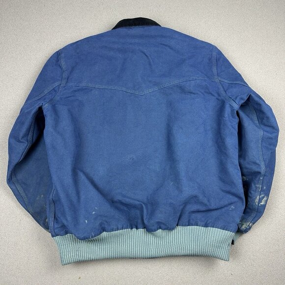 VTG Carhartt Jacket J14 Men’s XL Tall Blue Santa Fe Quilted Line Western - Picture 7 of 7